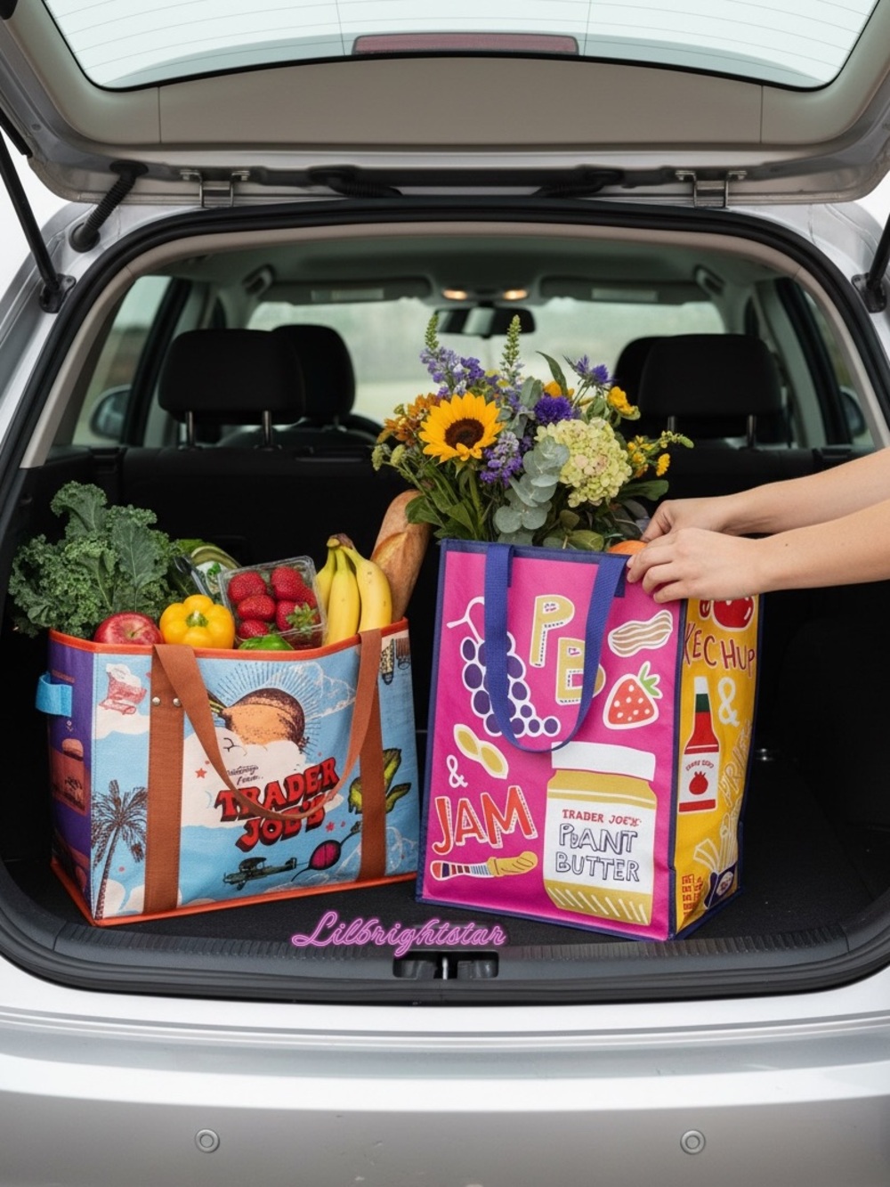 🆕 🧺 Trader Joe’s Stand Up Collapsible Caddy & Comfort Foods Tote NWT🛍️